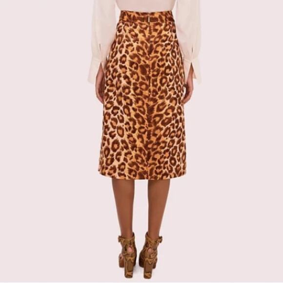 Kate Spade Panthera Canvas Midi Skirt Size 0 - Picture 9 of 11